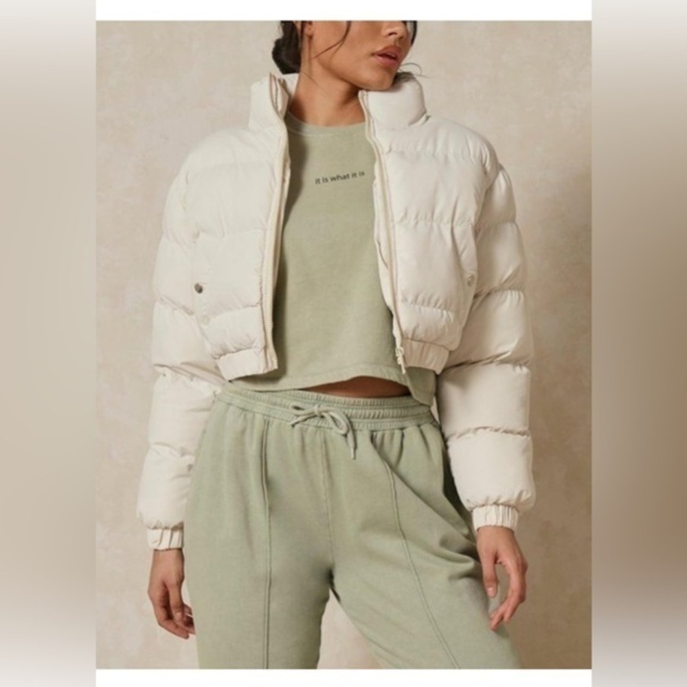 Gihuo Women' s Cropped Quilted Puffer Jacket Outerwear Coats